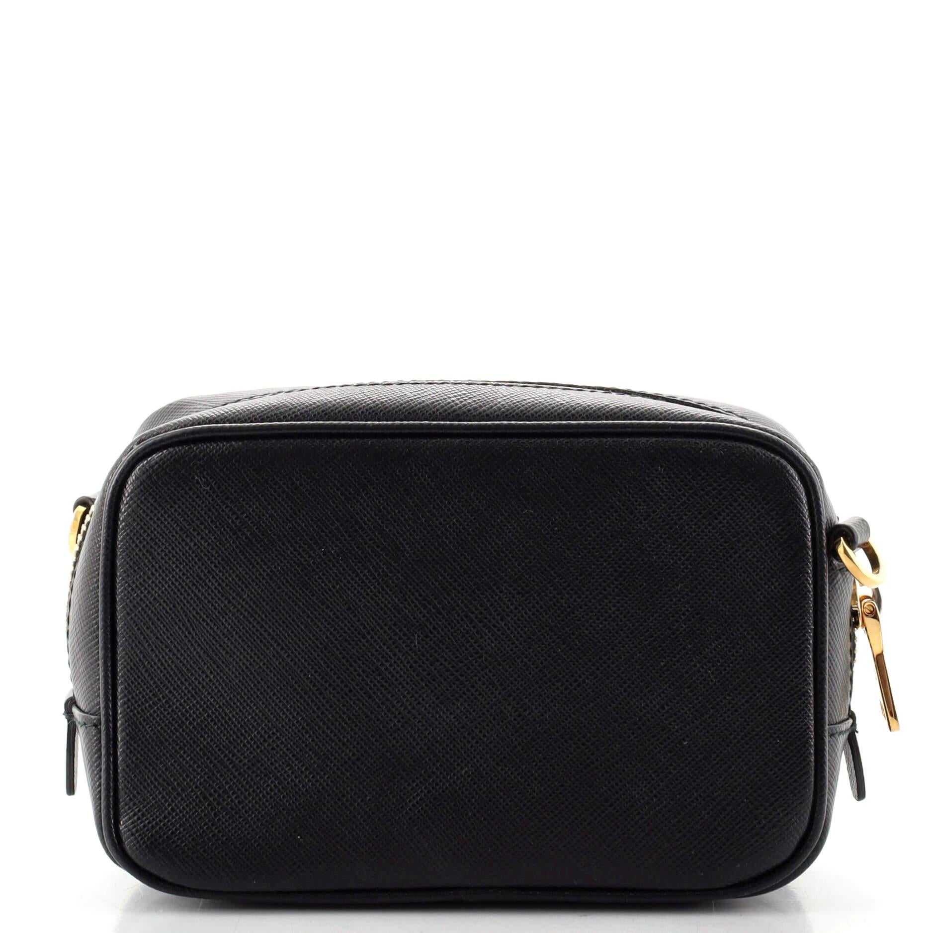 Prada Kamera Umhängetasche aus Saffiano-Leder Mini (Schwarz)