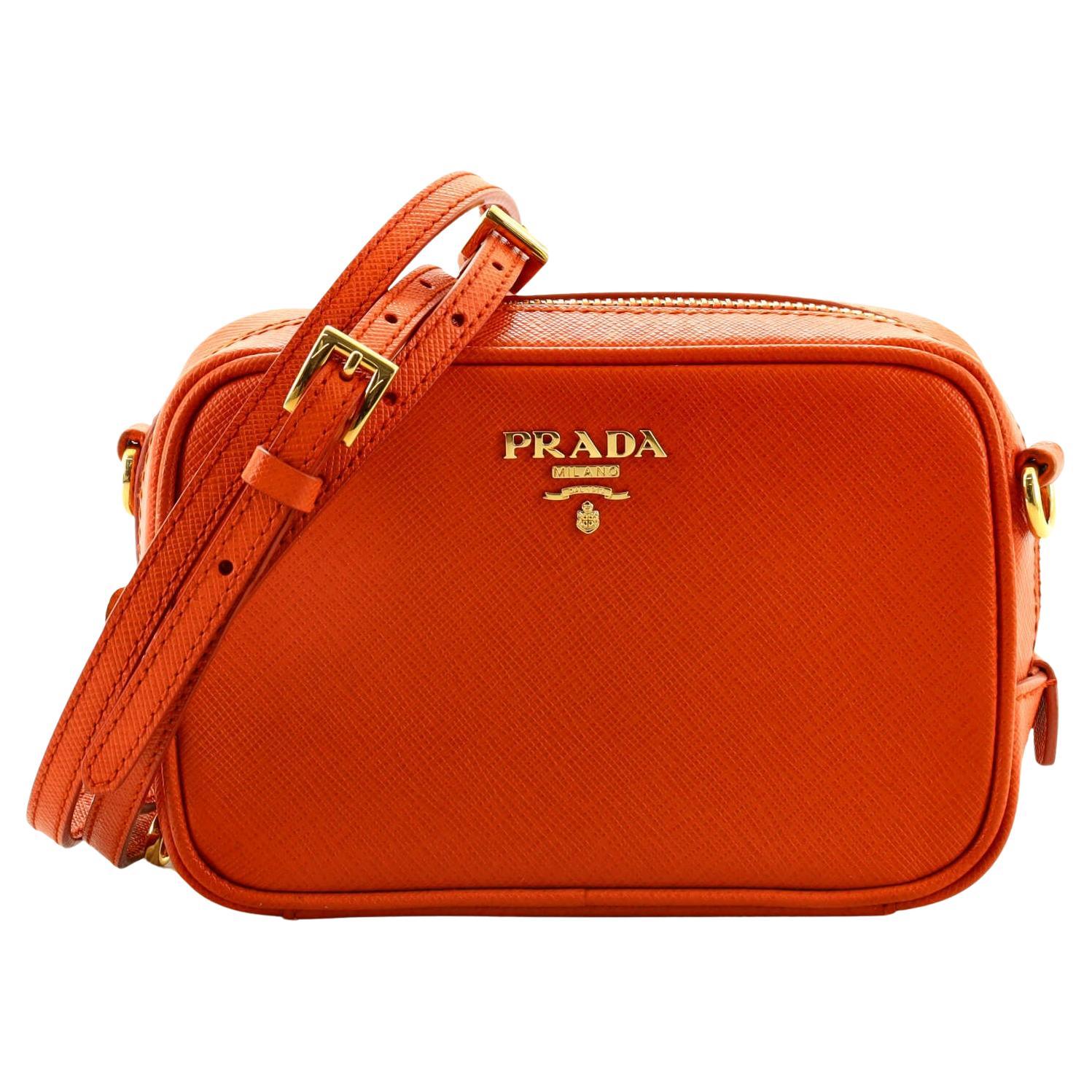 Prada Camera Textured-leather Shoulder Bag In Black