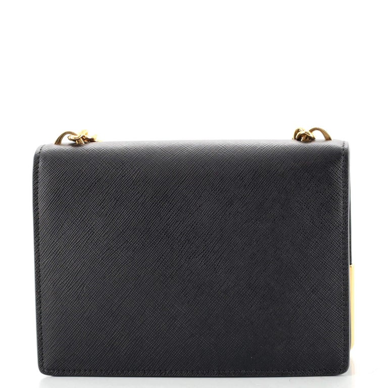 Prada Cammeo Chain Flap Crossbody Bag Saffiano Leather Small at 1stDibs