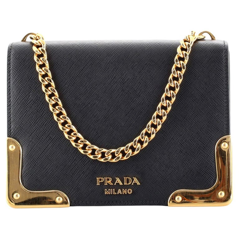 Prada Cammeo Chain Flap Crossbody Bag Saffiano Leather Small at
