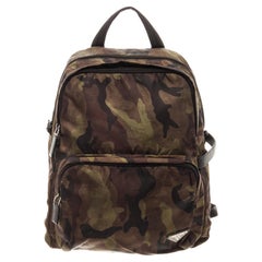 Prada Camo Nylon Double zip Medium Backpack