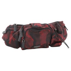 Prada Camo Waist Bag Tessuto Black, Red