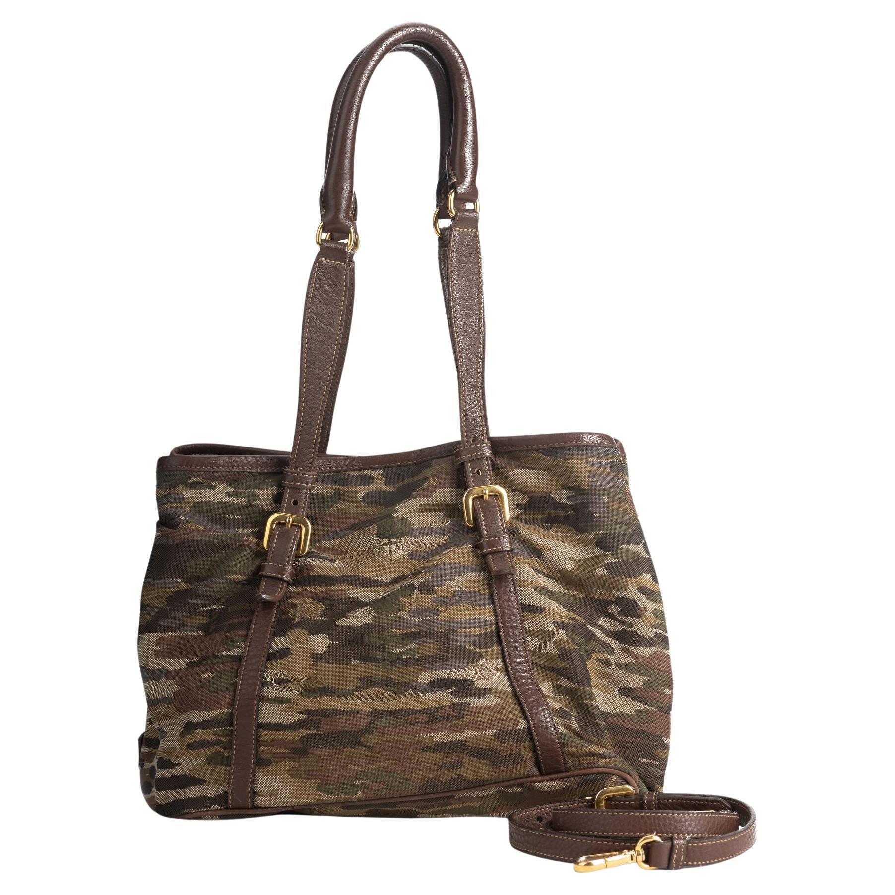 Prada Camouflage 2 Way Tote For Sale