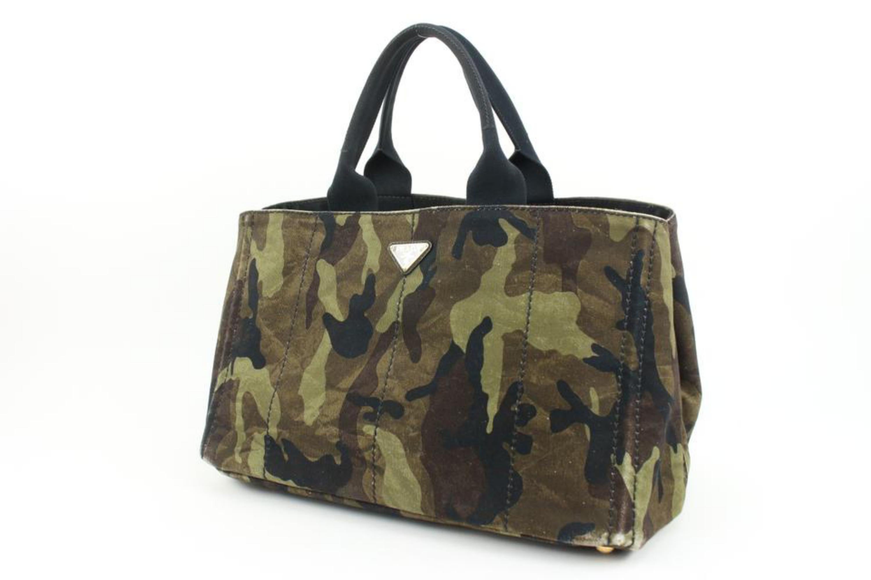 Prada Camouflage Canapa Tote Camo Bag 70p32s
Date Code/Serial Number: 180
Made In: Italy
Measurements: Length:  16