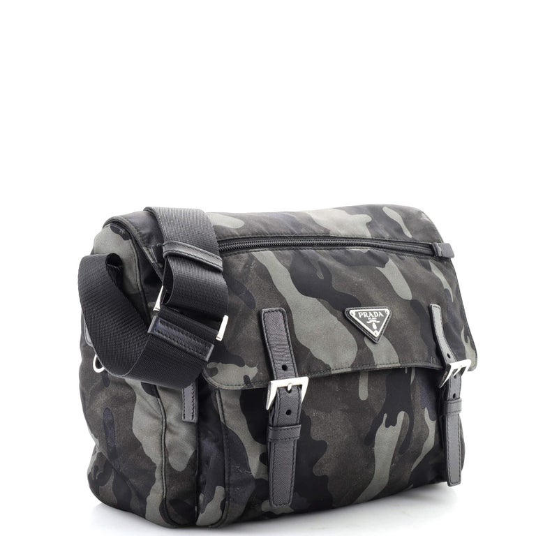 Prada Camouflage Messenger Bag Printed Tessuto Small For Sale at 1stDibs