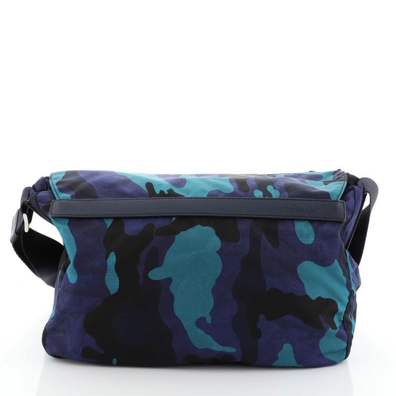 Black Prada Camouflage Messenger Bag Printed Tessuto Small