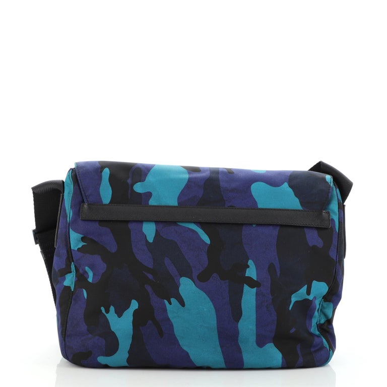 Prada Camouflage Messenger Bag Printed Tessuto Small For Sale at 1stDibs