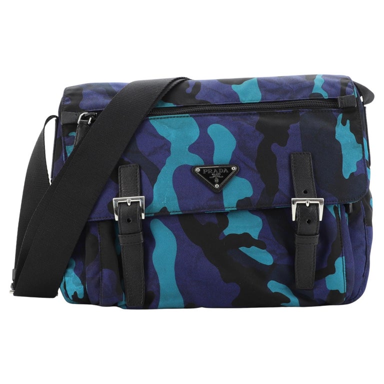 Prada Camouflage Messenger Bag Printed Tessuto Small For Sale at 1stDibs