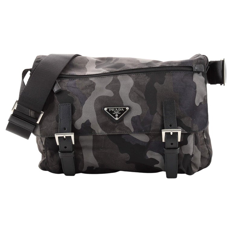Prada Camouflage Messenger Bag Printed Tessuto Small For Sale at 1stDibs