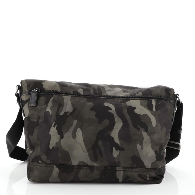 Black Prada Camouflage Messenger Bag Tessuto Medium 