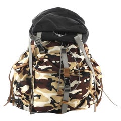 Prada Camouflage Multiple Pocket Buckle Backpack Printed Tessuto