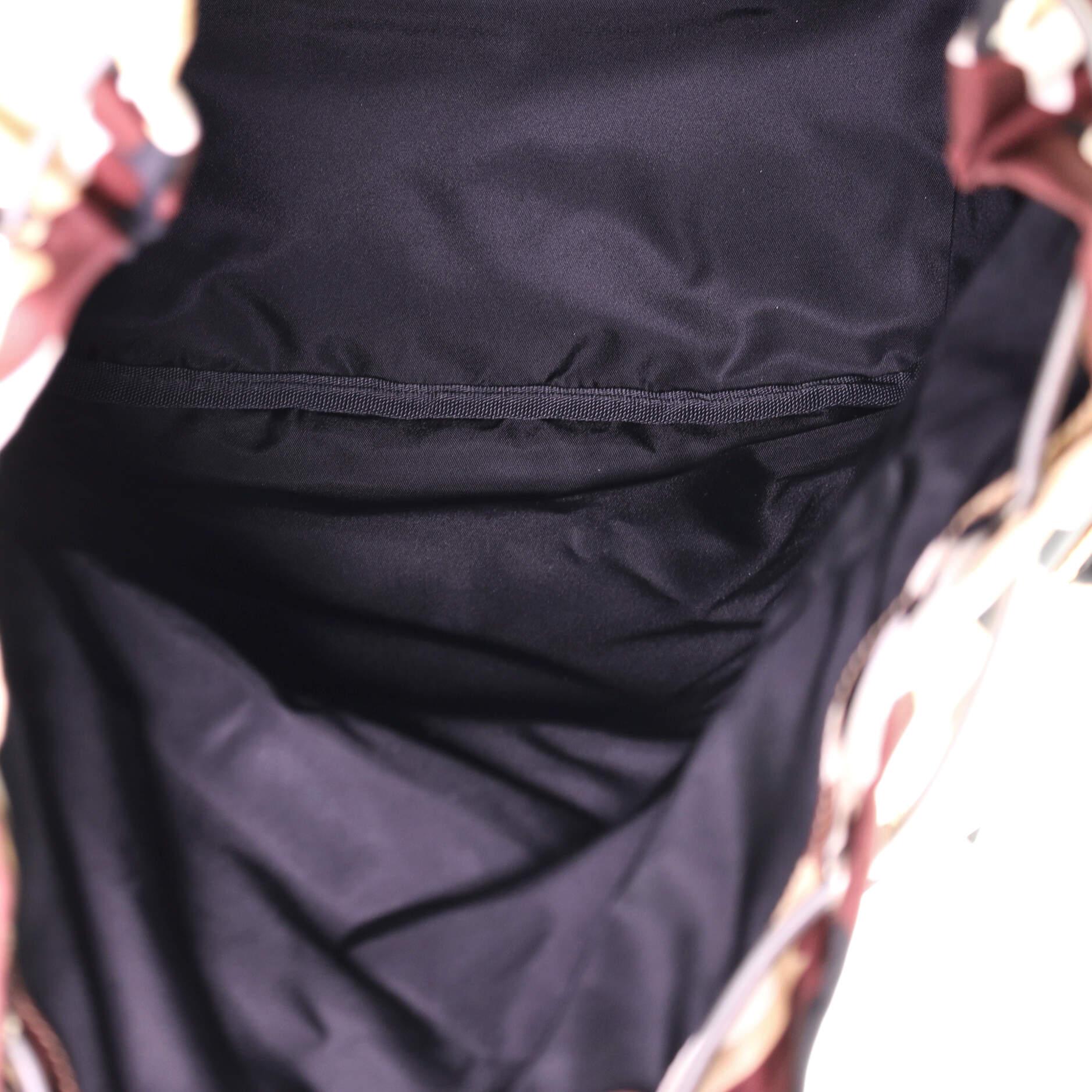 Black Prada Camouflage Multipocket Buckle Backpack Printed Tessuto