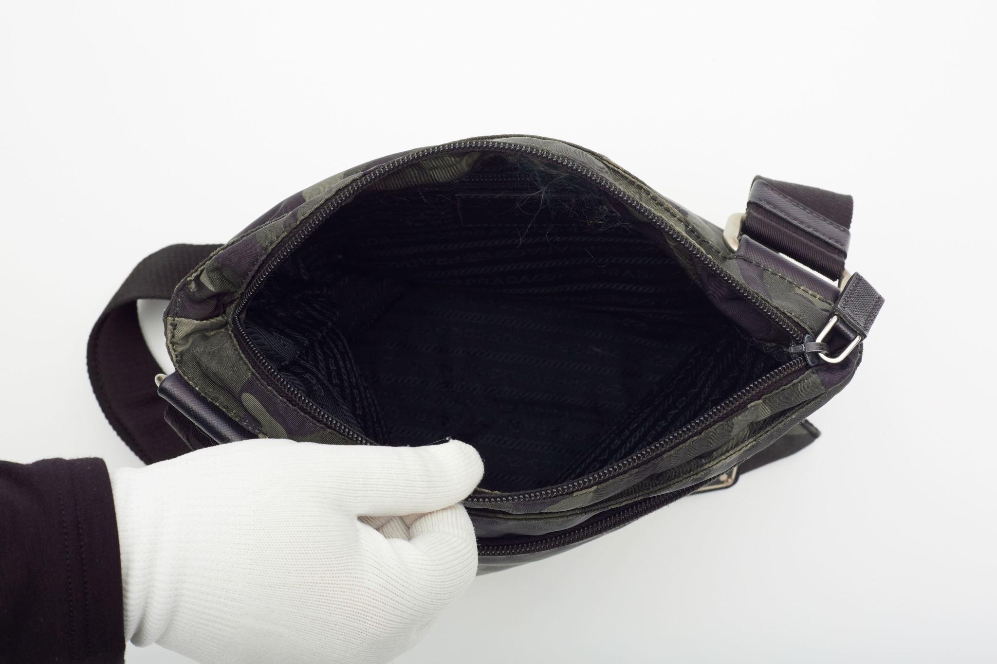 Prada Camouflage Nylon Khaki Messenger Bag For Sale 6