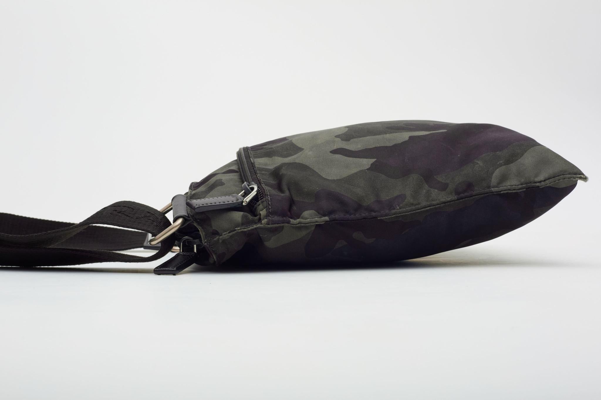 Prada Camouflage Nylon Khaki Messenger Bag For Sale 1