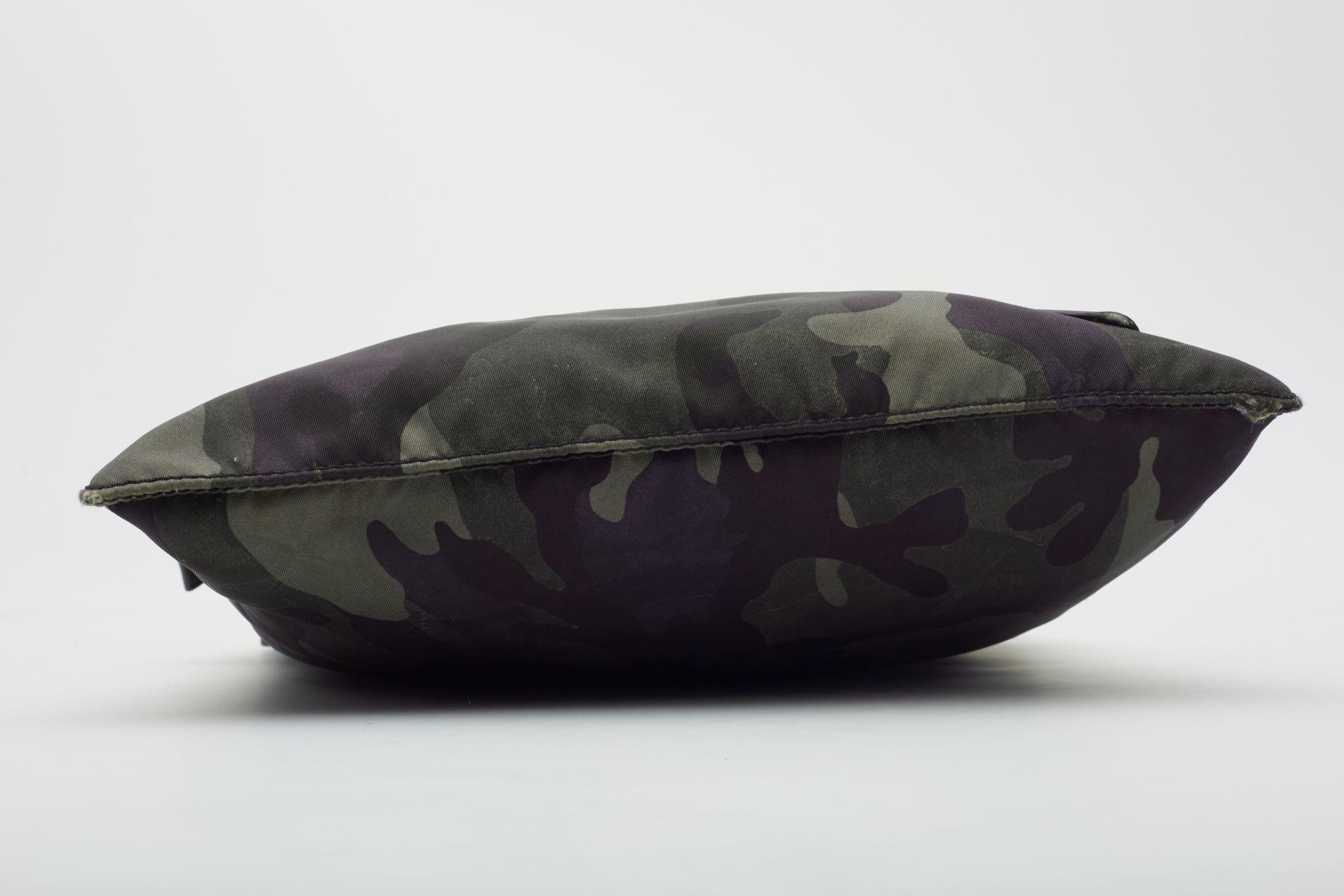 Prada Camouflage Nylon Khaki Messenger Bag For Sale 4