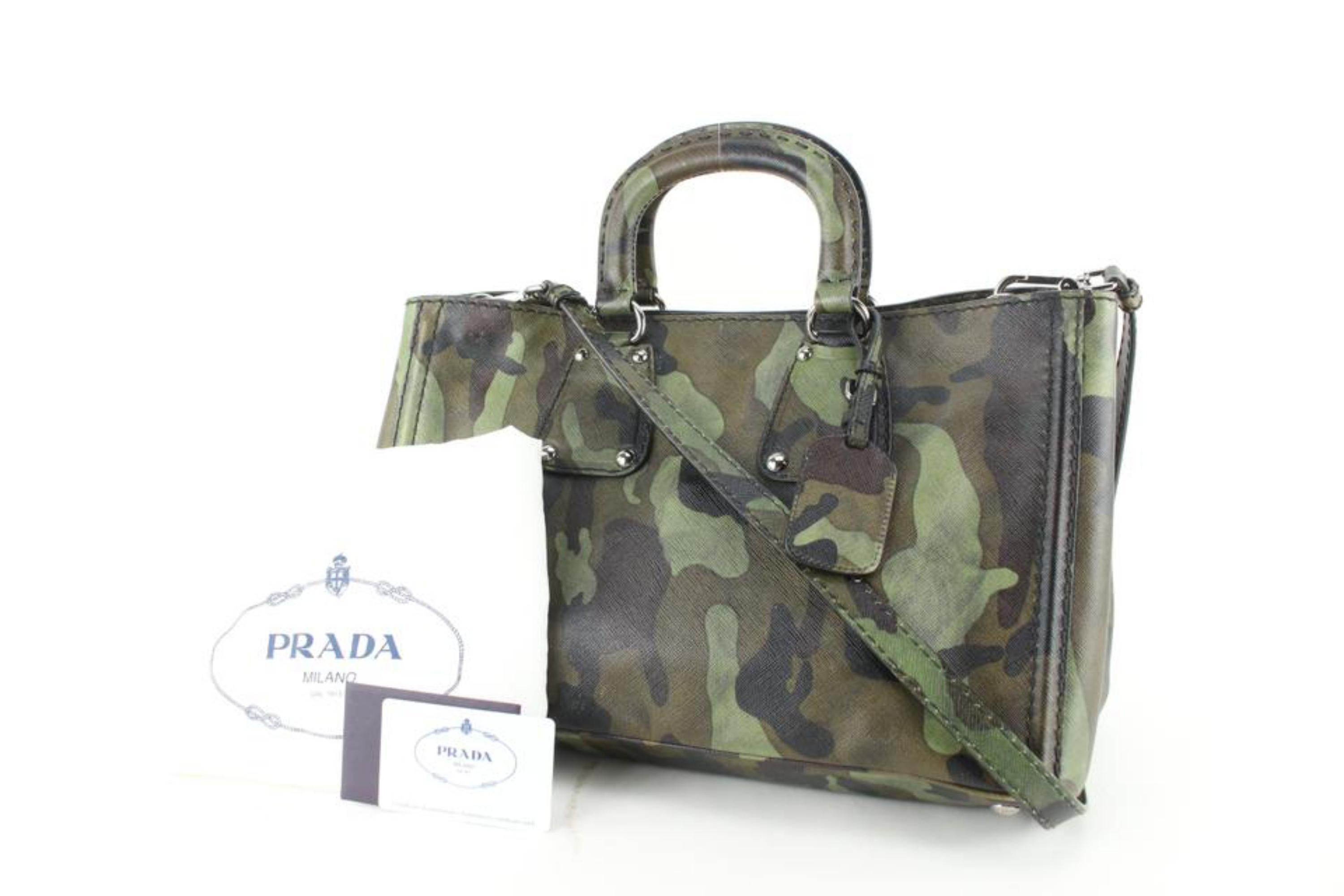 Sac 2way Prada Camouflage en cuir Saffiano Mimetico 12p630s en vente 7