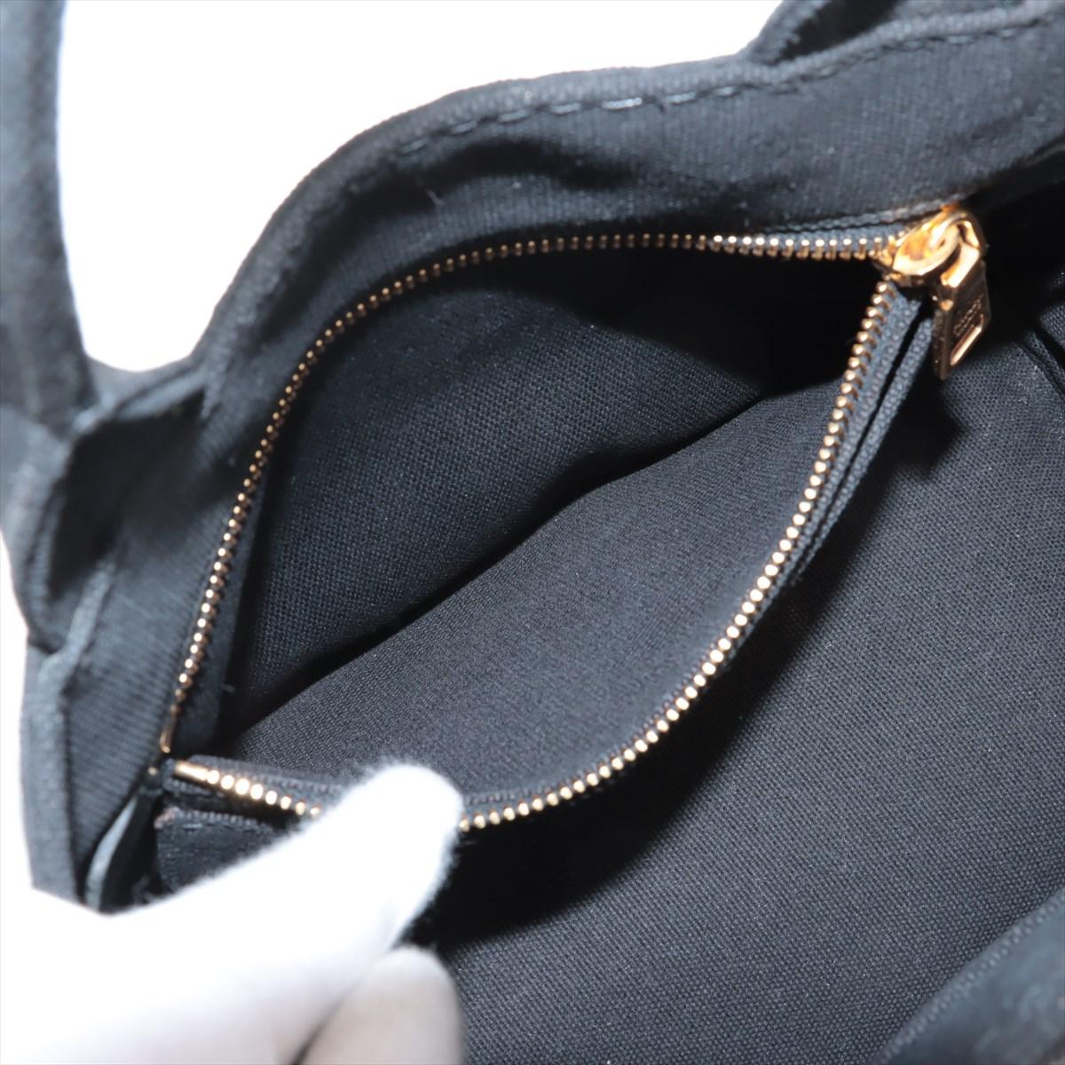 Prada Canapa Canvas Two-Way Handbag Black 6
