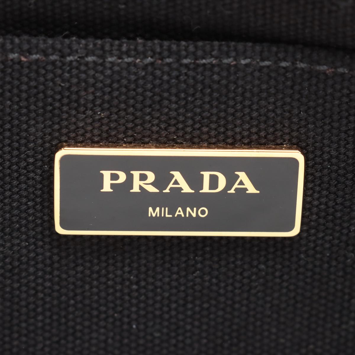 Prada Canapa Canvas Two-Way Handbag Black 9
