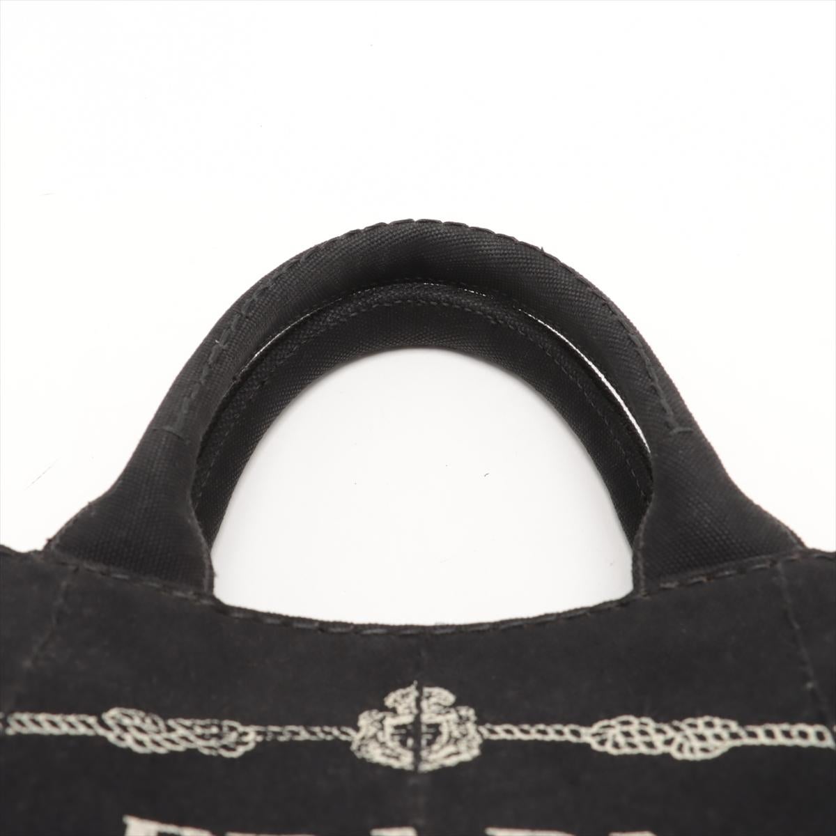 Prada Canapa Canvas Two-Way Handbag Black 3