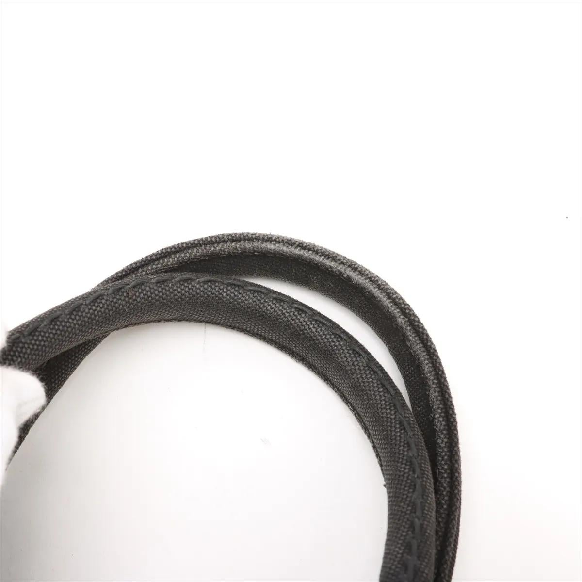 Prada Canapa Canvas x Borsa a due vie in pelle nera in vendita 9