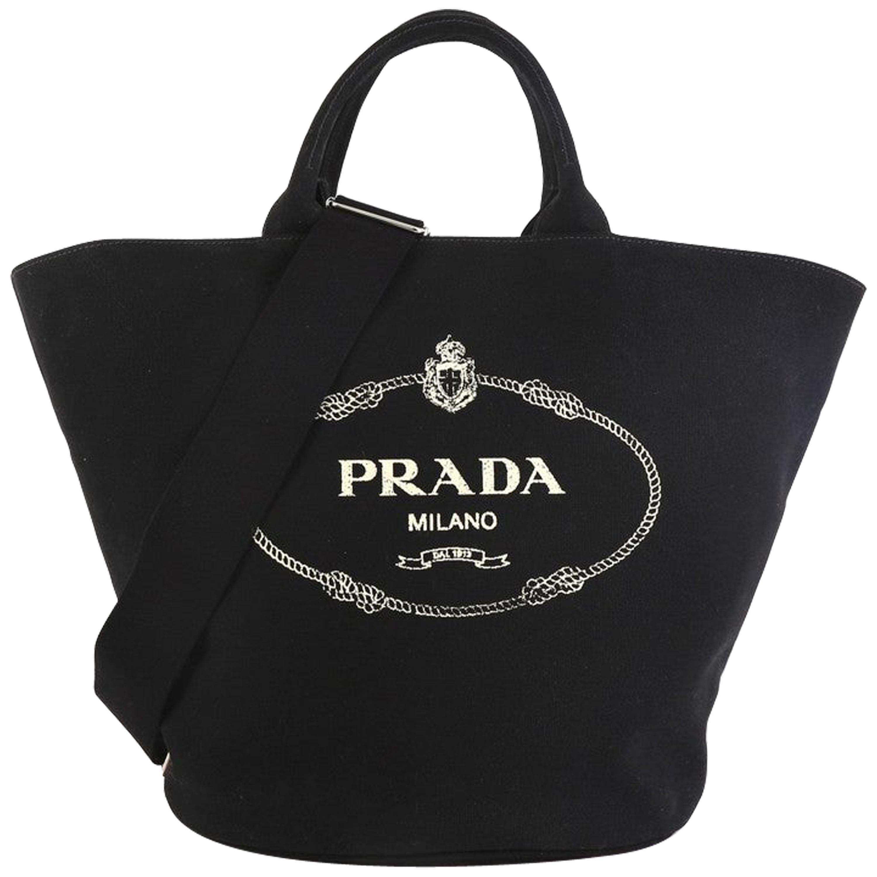 Prada Canapa Convertible Shopping Tote Canvas Large