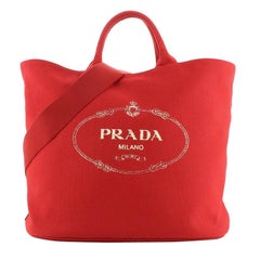 Prada Canapa Convertible Shopping Tote Canvas Large