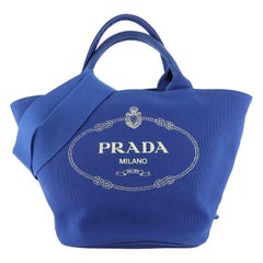 Prada Canapa Convertible Shopping Tote Canvas Medium