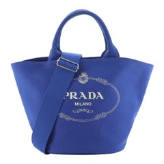 Prada Canapa Convertible Shopping Tote Canvas Medium