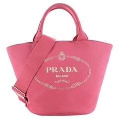 Prada Canapa Convertible Shopping Tote Canvas Medium