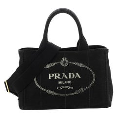 Prada Canapa Convertible Shopping Tote Canvas Small