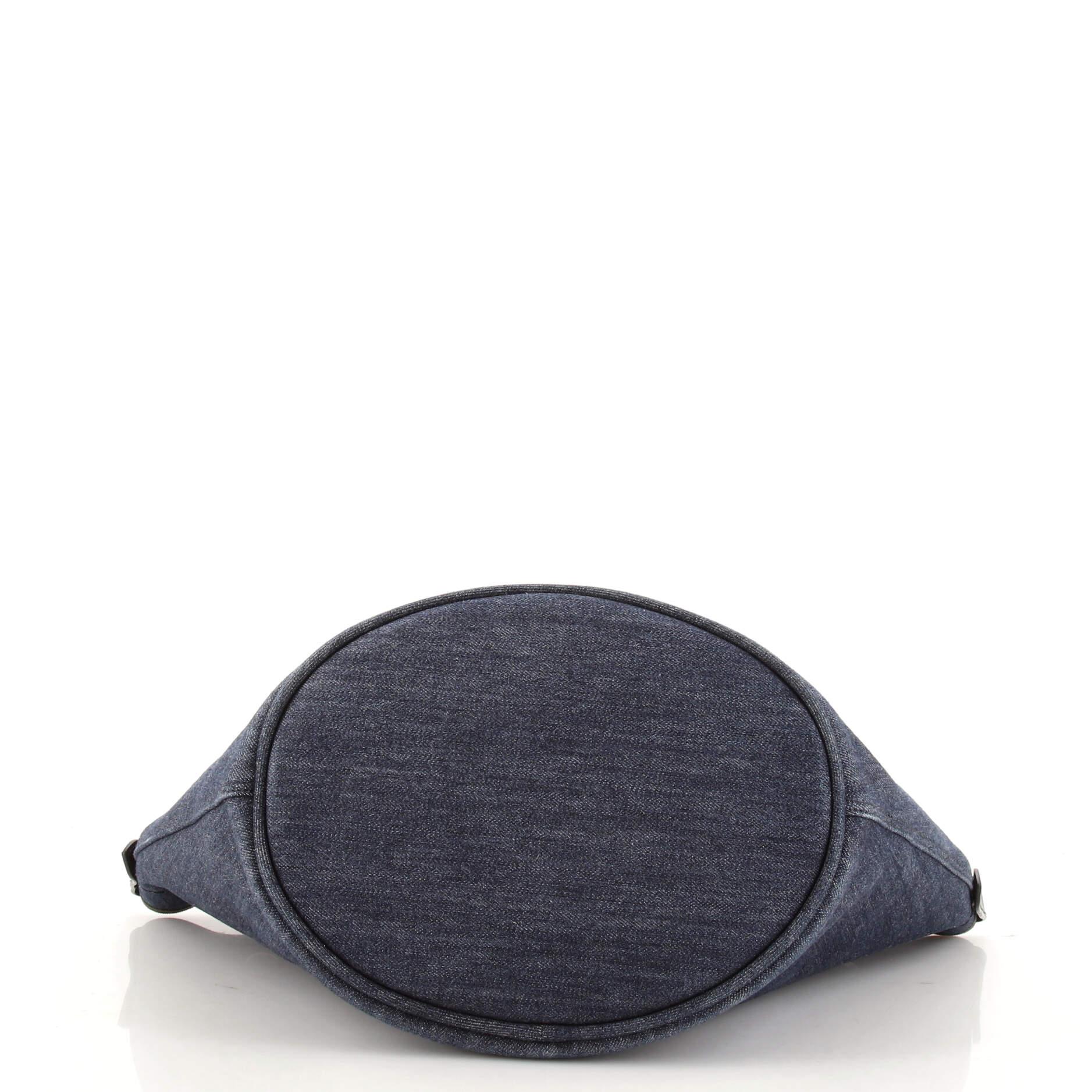 Prada Canapa Convertible Shopping Tote Denim Medium In Good Condition In NY, NY