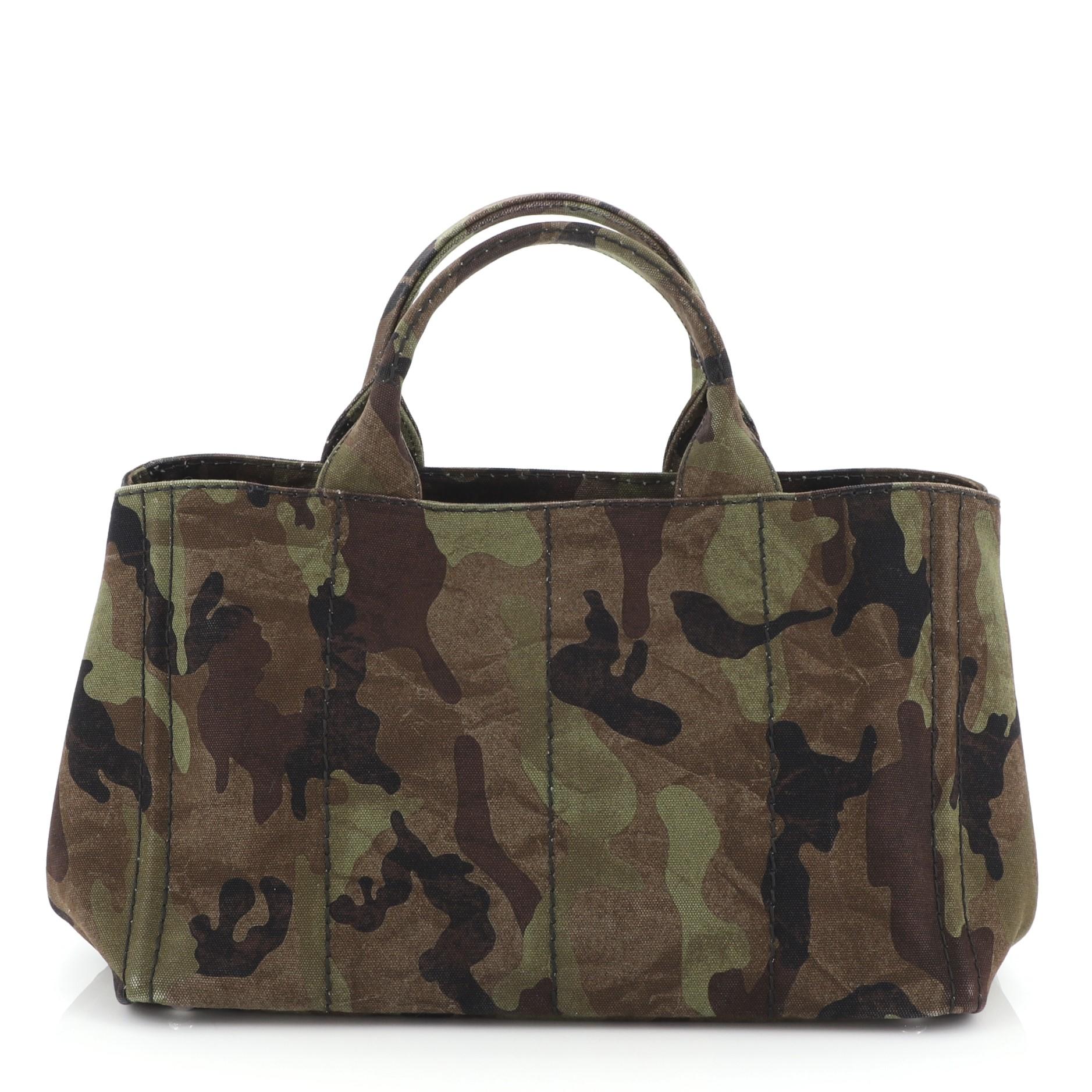 Black Prada Canapa Convertible Tote Canvas Large
