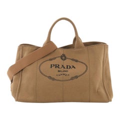Prada Canapa Convertible Tote Canvas Large