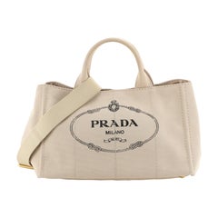 Prada Canapa Convertible Tote Canvas Large