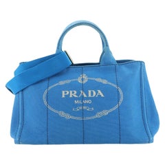 Prada Canapa Convertible Tote Canvas Medium