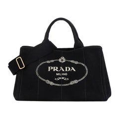 Prada Canapa Convertible Tote Canvas Medium