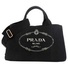 Prada Canapa Convertible Tote Canvas Medium