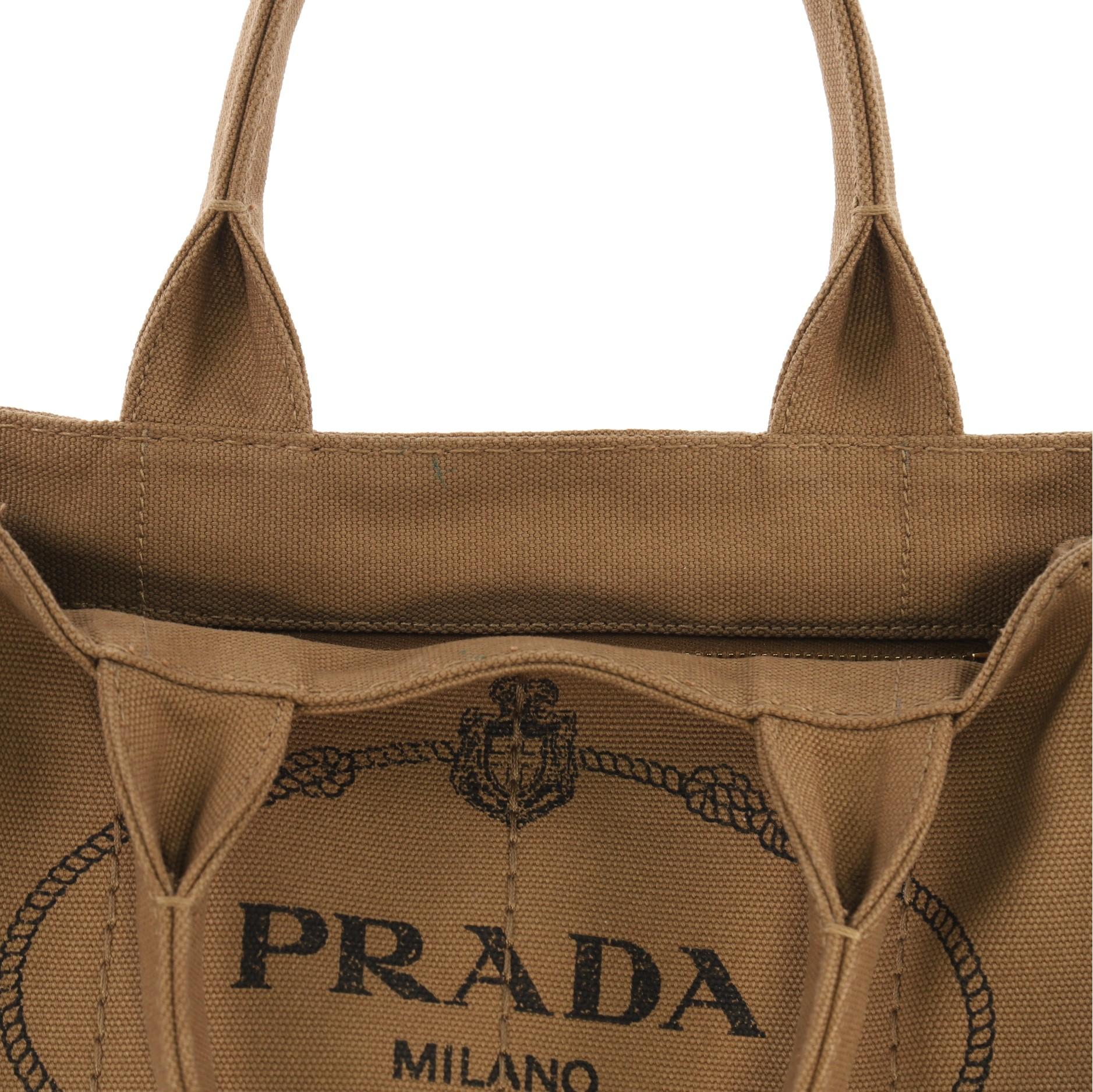 Women's Prada Canapa Convertible Tote Canvas Mini