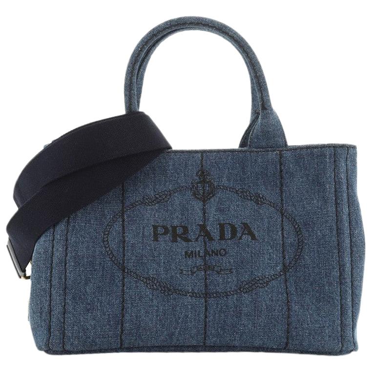 Prada Canapa Convertible Tote Canvas Mini  For Sale