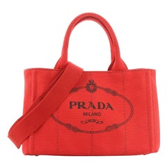 Prada Canapa Convertible Tote Canvas Mini 