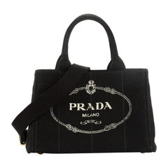 Prada Canapa Convertible Tote Canvas Mini