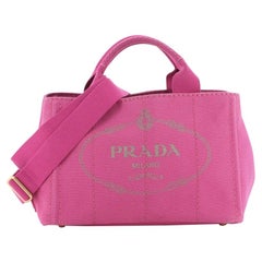 Prada Canapa Convertible Tote Canvas Mini