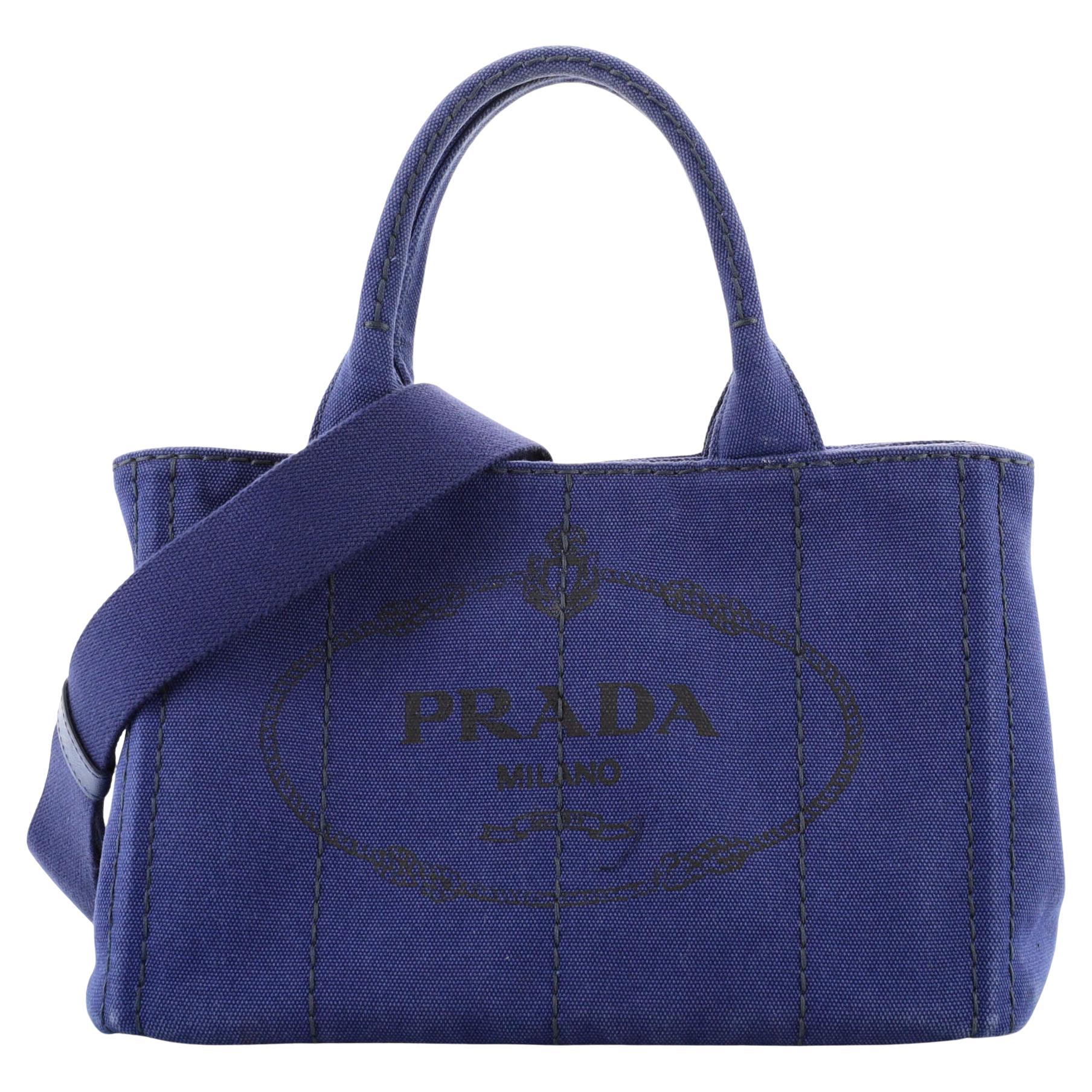 Prada Canapa Convertible Tote Canvas Mini