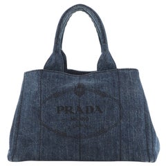 Prada Canapa Convertible Tote Denim Medium