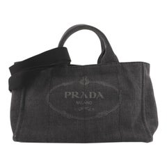 Prada Canapa Convertible Tote Denim Medium