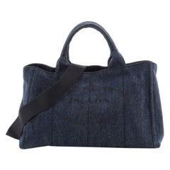 Prada Canapa Convertible Tote Denim Medium