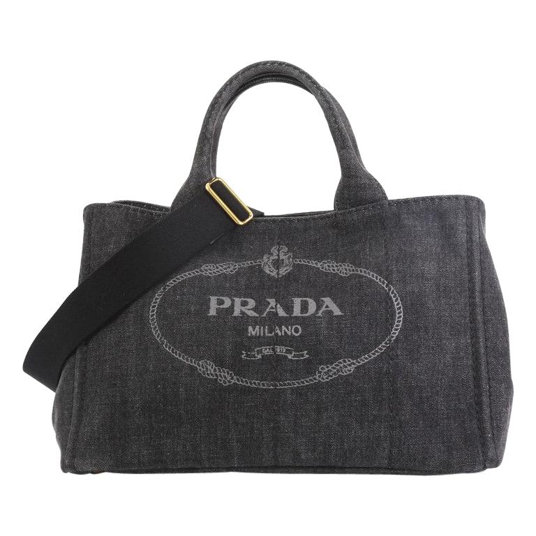 Prada Canapa Convertible Tote Denim Medium