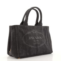 Prada Canapa Convertible Tote Denim Mini