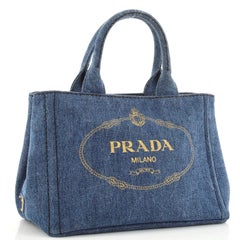 Prada Canapa Convertible Tote Denim Mini