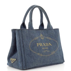 Prada Canapa Convertible Tote Denim Mini